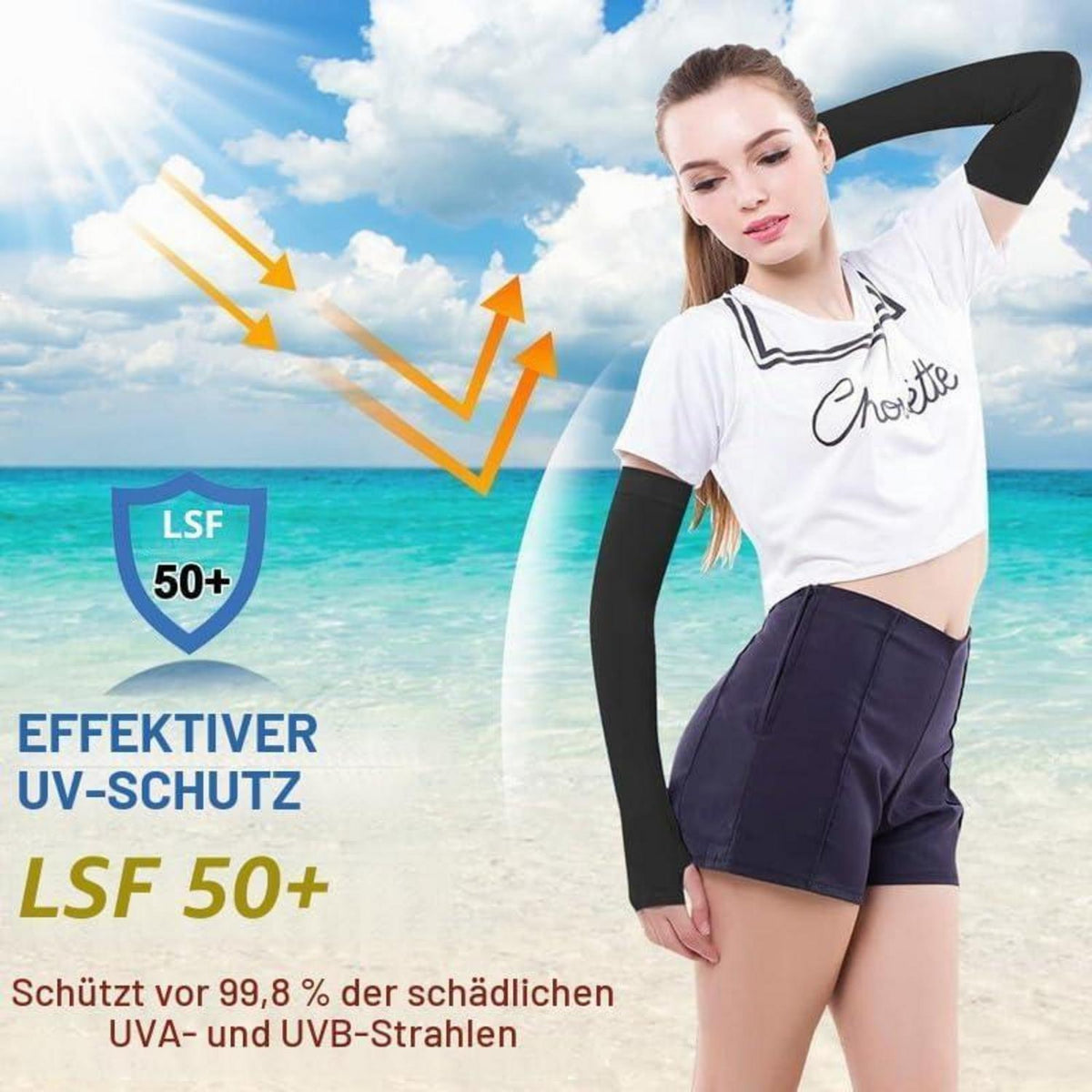 Kühlende Armstulpen mit Daumenloch & UV-Schutz UPF 50 - 3er Set