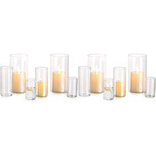 Glas Kerzenhalter Set Modern Windlicht für Stumpenkerzen & Teelichter (S+M+L, 4 Sätze)