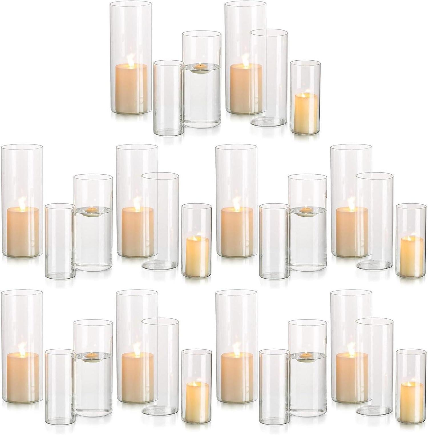 Moderne Glasvasen Set für Stumpenkerzen & Teelichter
