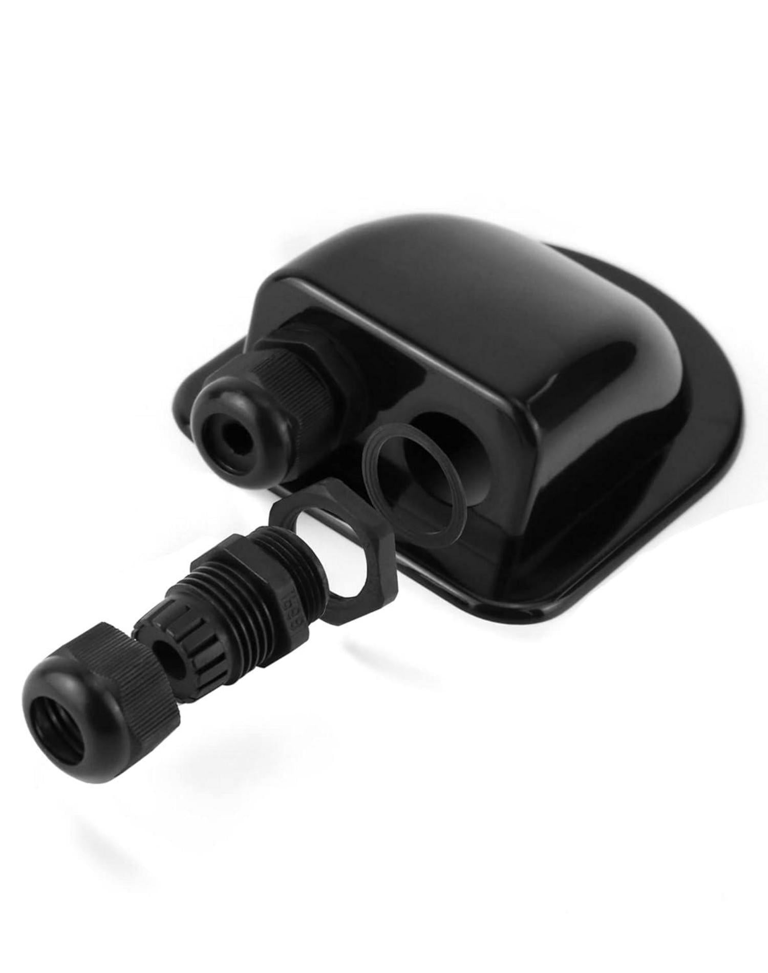2er Set QWORK® Solar Dachdurchführung IP68 Wasserdicht ABS Kabeldurchführung