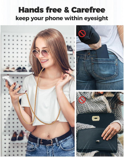 Caslord Handykette für Samsung Galaxy A53 5G Hülle mit Band Umhängen - Rainbow
