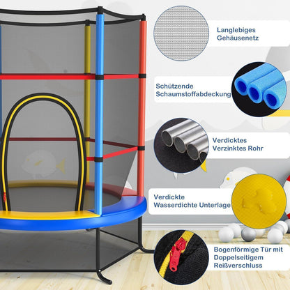 Gartentrampolin 165cm mit Netz & Randabdeckung – Kindertrampolin
