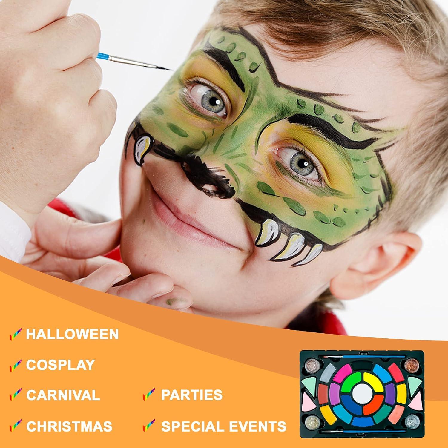 Kinderschminke Set 19 Farben Halloween Gesichts- und Körperfarben