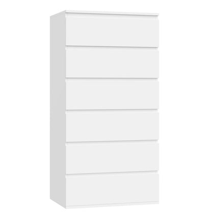 Weiße Kommode mit 6 Schubladen – 60x40x119cm