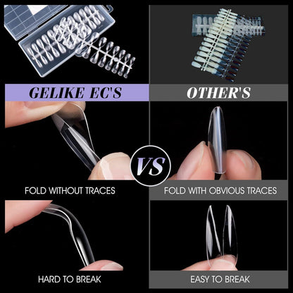 Gelike Ec Kurz Mandel Gelnägel - 240 Tipps, 12 Größen