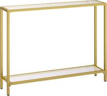 Konsolentisch Hartglas Beistelltisch goldfarben 100 cm Eingangstisch
