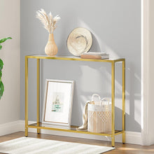 Konsolentisch Hartglas Beistelltisch goldfarben 100 cm