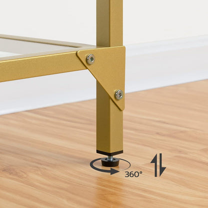 Konsolentisch Hartglas Gold 100 cm Beistelltisch modern Wohnzimmer
