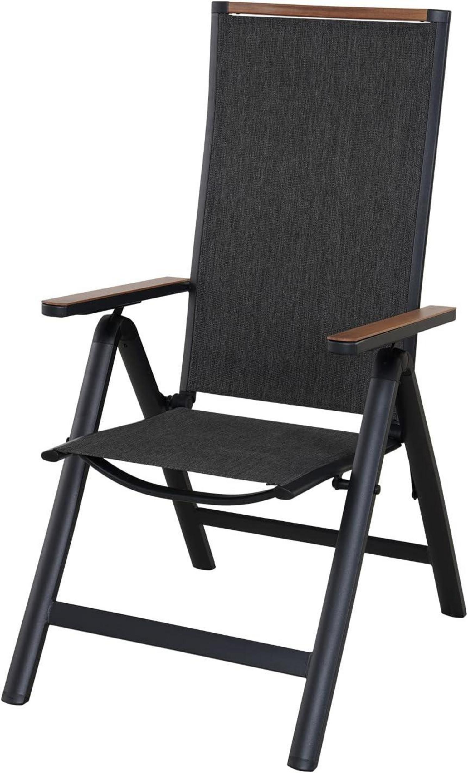 Garten Klappstuhl Aluminium Hochlehner 6-Fach Verstellbare Mesh