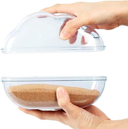 Hamster Sandbad Sandkasten Toilette mit Schaufel für Chinchilla, Gerbil (Transparent