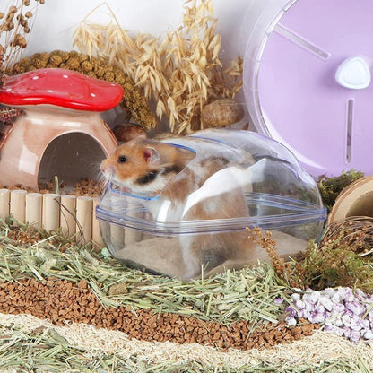 Transparentes Hamster Sandbad Sandkasten mit Schaufel für Chinchilla Gerbil L