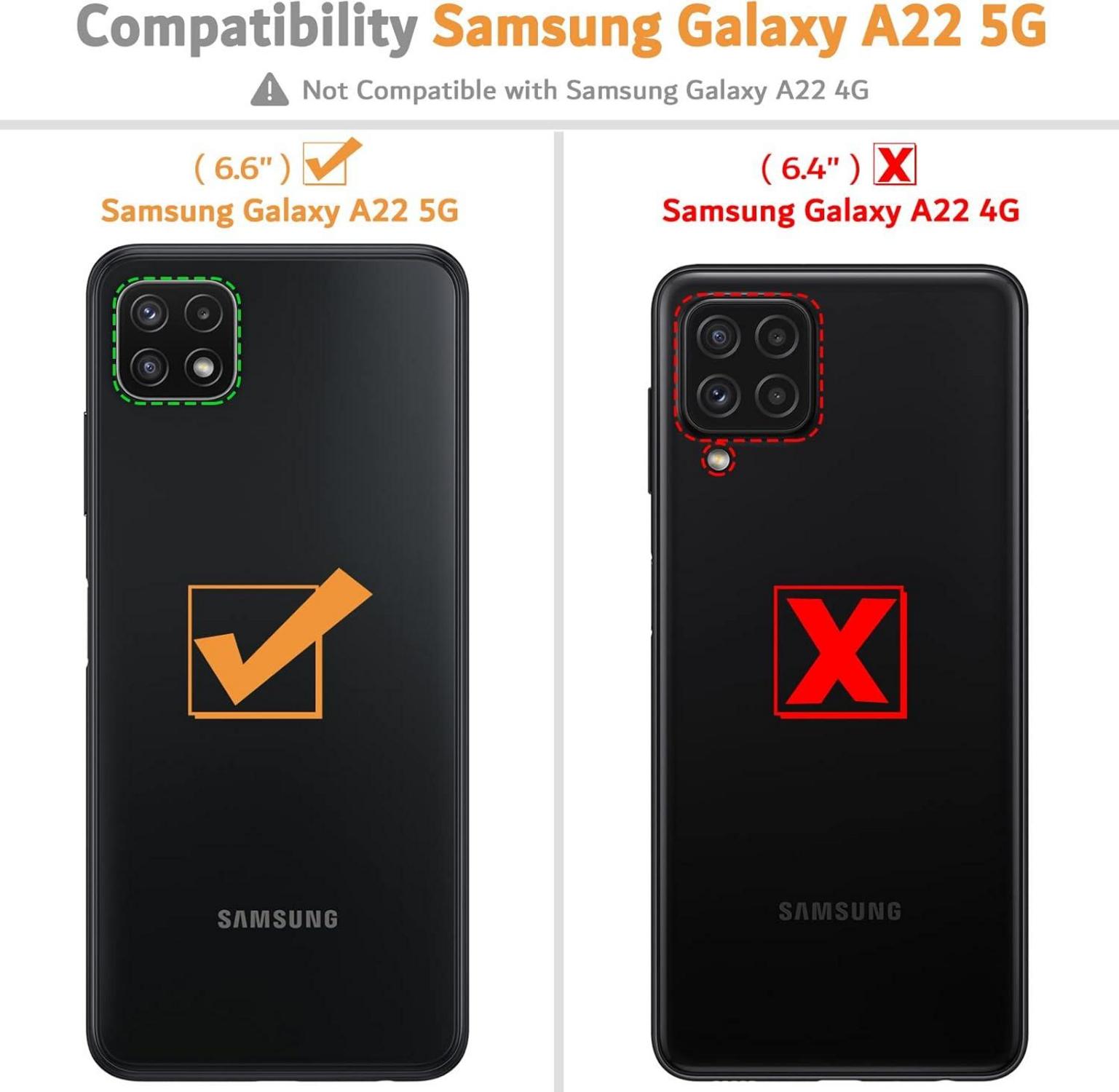 Samsung Galaxy A22 5G Handyhülle - Premium Leder Flipcase in
