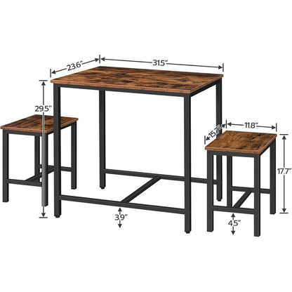 Bartisch Set mit Barhockern – Küchentisch für 2 Personen