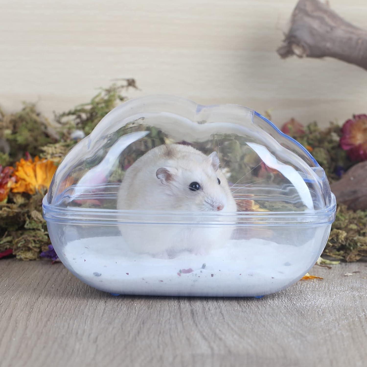 Transparentes Hamster Sandbad Badezimmer mit Schaufel - Chinchilla, Goldene Bären, Gerbil - Blau M