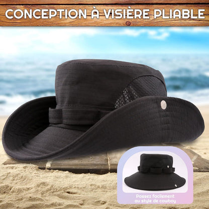 Damen Sonnenhut Safarihut Outdoor Sommer UV Schutz Beige