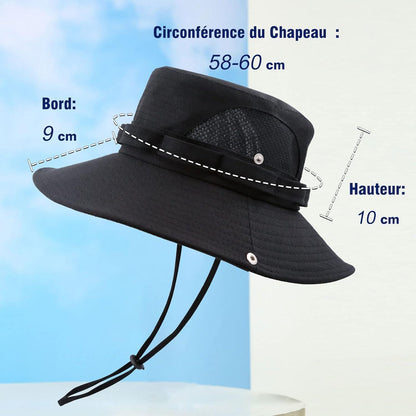 Damen Sonnenhut Safarihut Outdoor Sommer UV Schutz Beige