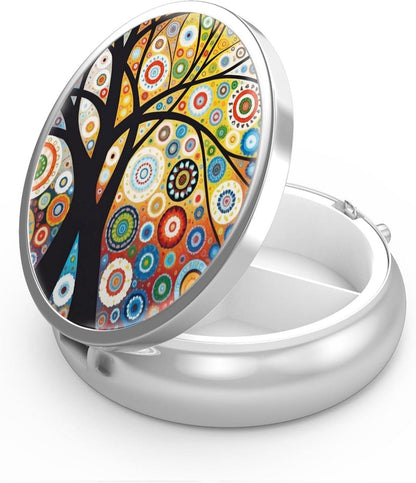 Tragbare Pillendose mit 3 Fächern Organizer Metall Schwarz