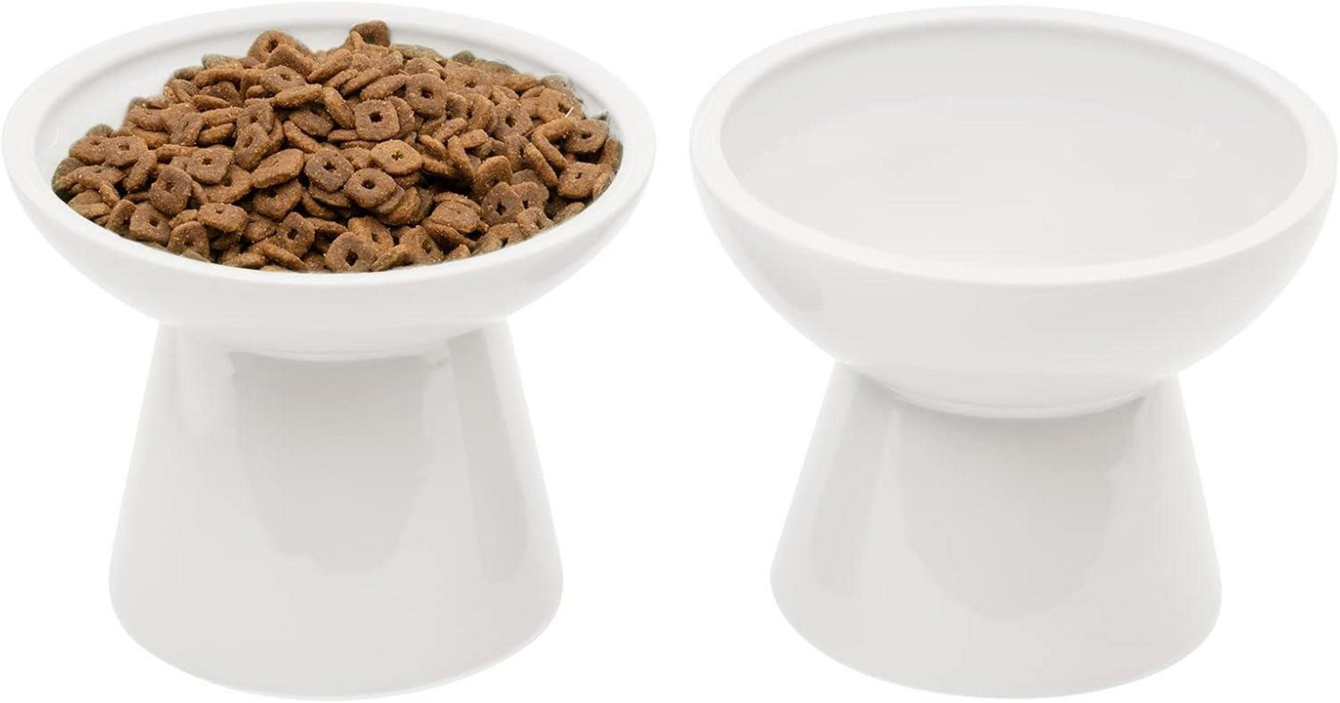 Erhöhte Katzenfutterschüssel 2er Set Keramik Anti-Erbrechen