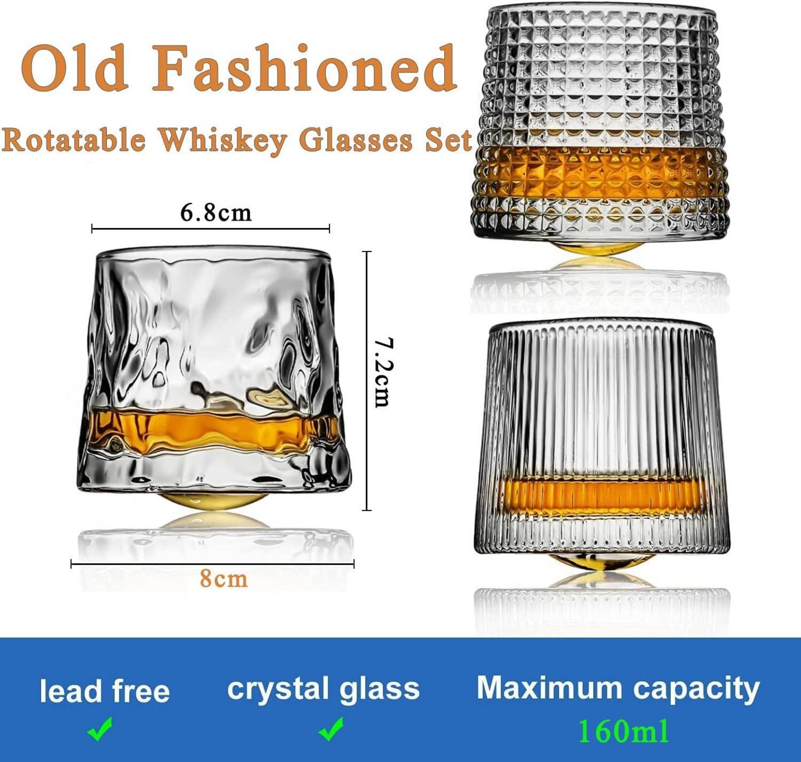 3er Set Whiskygläser Kristall handgeblasen Old Fashioned