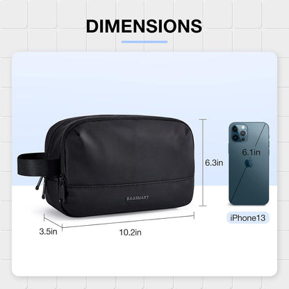 Herren Reise Kulturtasche Dopp Kit Schwarz 10.2 x 3.5 x 6.3 Zoll