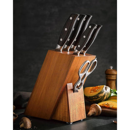 7-teiliges Küchenmesser-Set Edelstahl | Profi Kochmesser Block Set