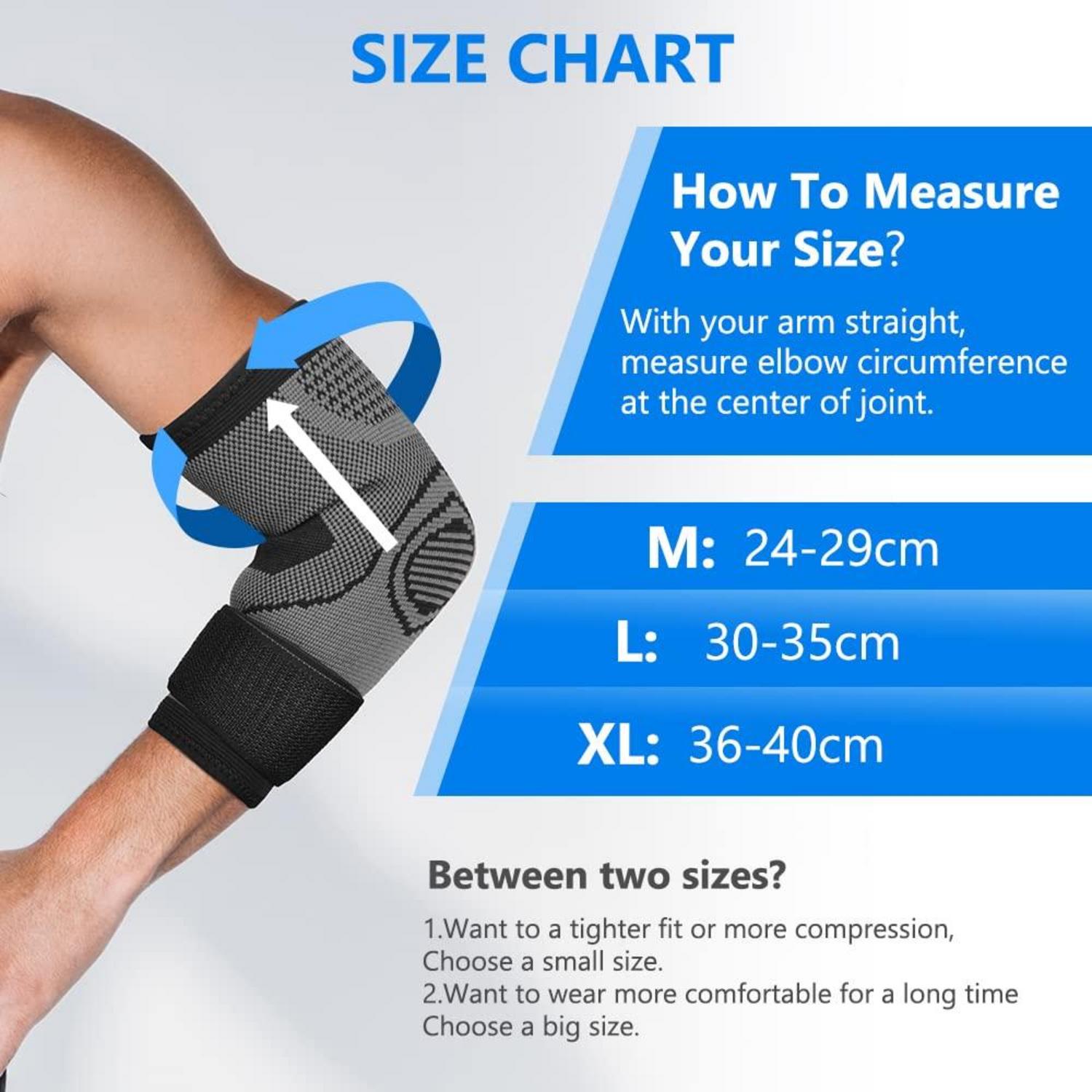 Ellenbogen Bandage Schwarz XL für Tennis Volleyball Golf