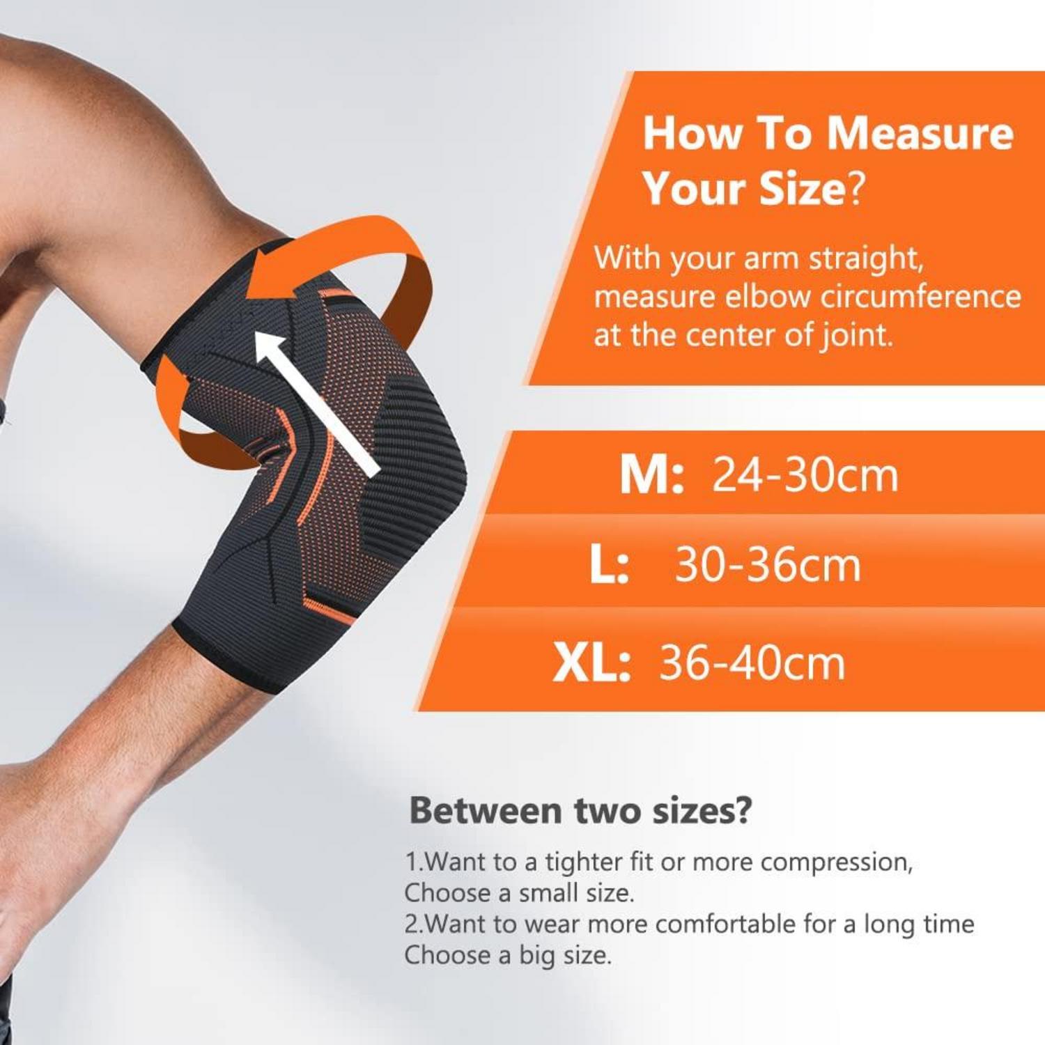 ACWOO Ellenbogenbandage rutschfest für Damen Herren Tennis Volleyball Golf XL Orange