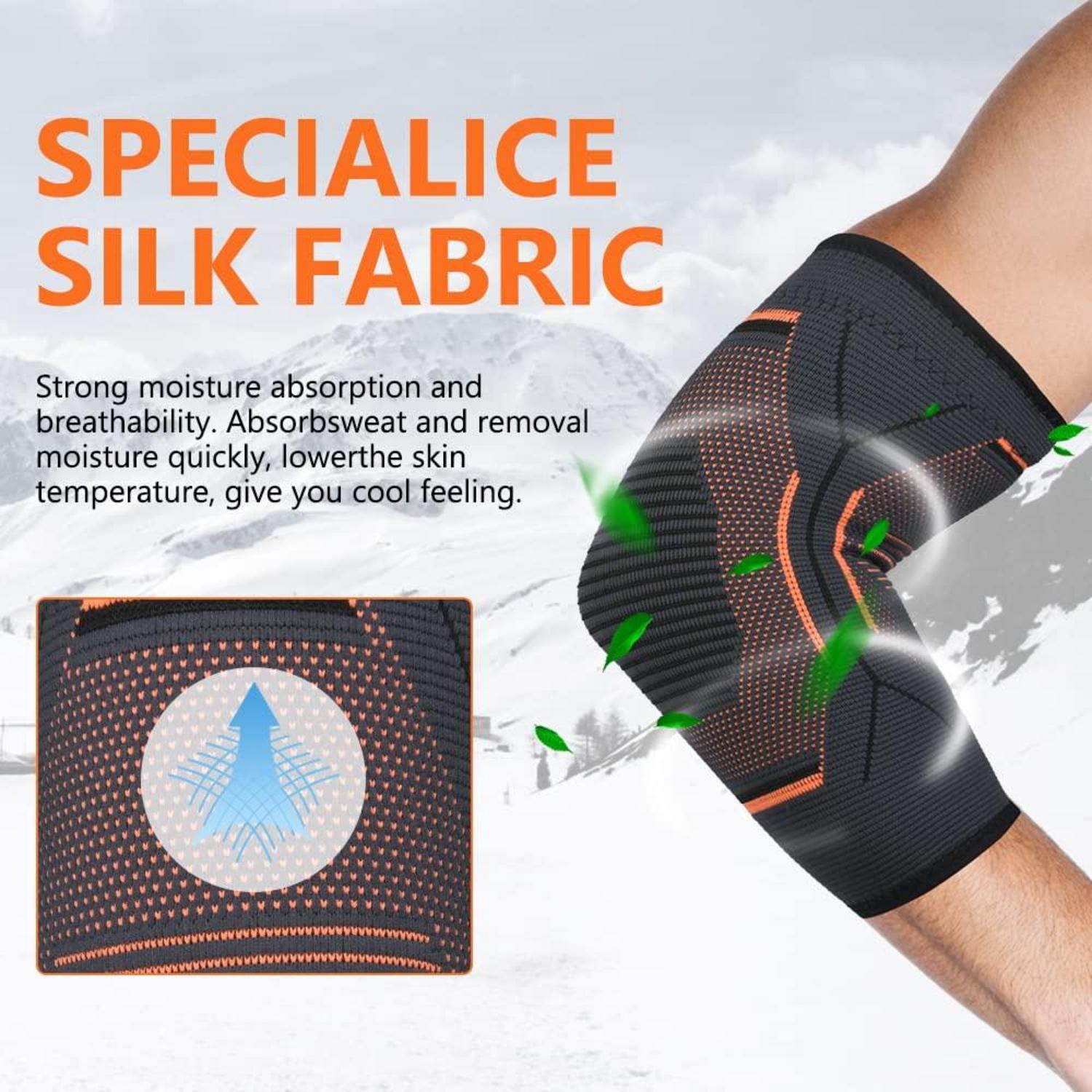 Ellenbogenbandage Kompression Stützhülse Tennis Volleyball Golf Orange XL