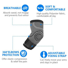 Ellenbogen Bandage Schwarz Atmungsaktiv für Tennis Golf