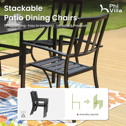 PHIVILLA Gartenmöbel Set 4er Metall Outdoor Bistro Wetterfest