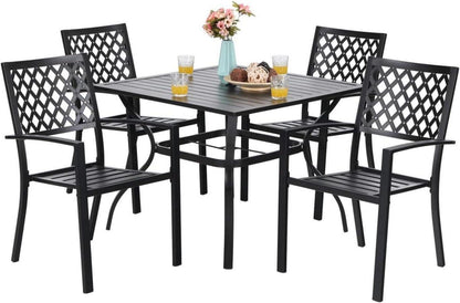 Gartenmöbel Set 4 Stühle Tisch Wetterfest Schwarz