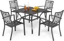 Gartenmöbel Set 4 Personen Metall Gartentisch mit Stühlen Outdoor