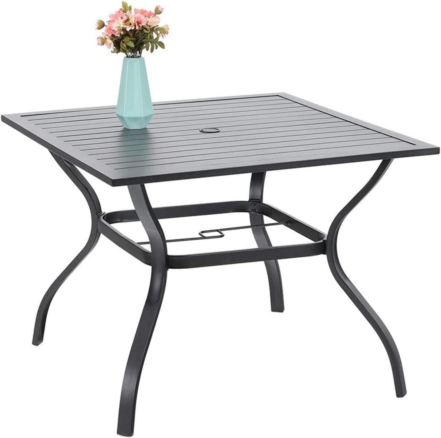 PHIVILLA Gartenmöbel Set 4 Personen Wetterfest Metall Gartentisch mit Stühlen