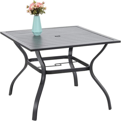 PHIVILLA Gartenmöbel Set 4 Personen Wetterfest Metall Gartentisch mit Stühlen