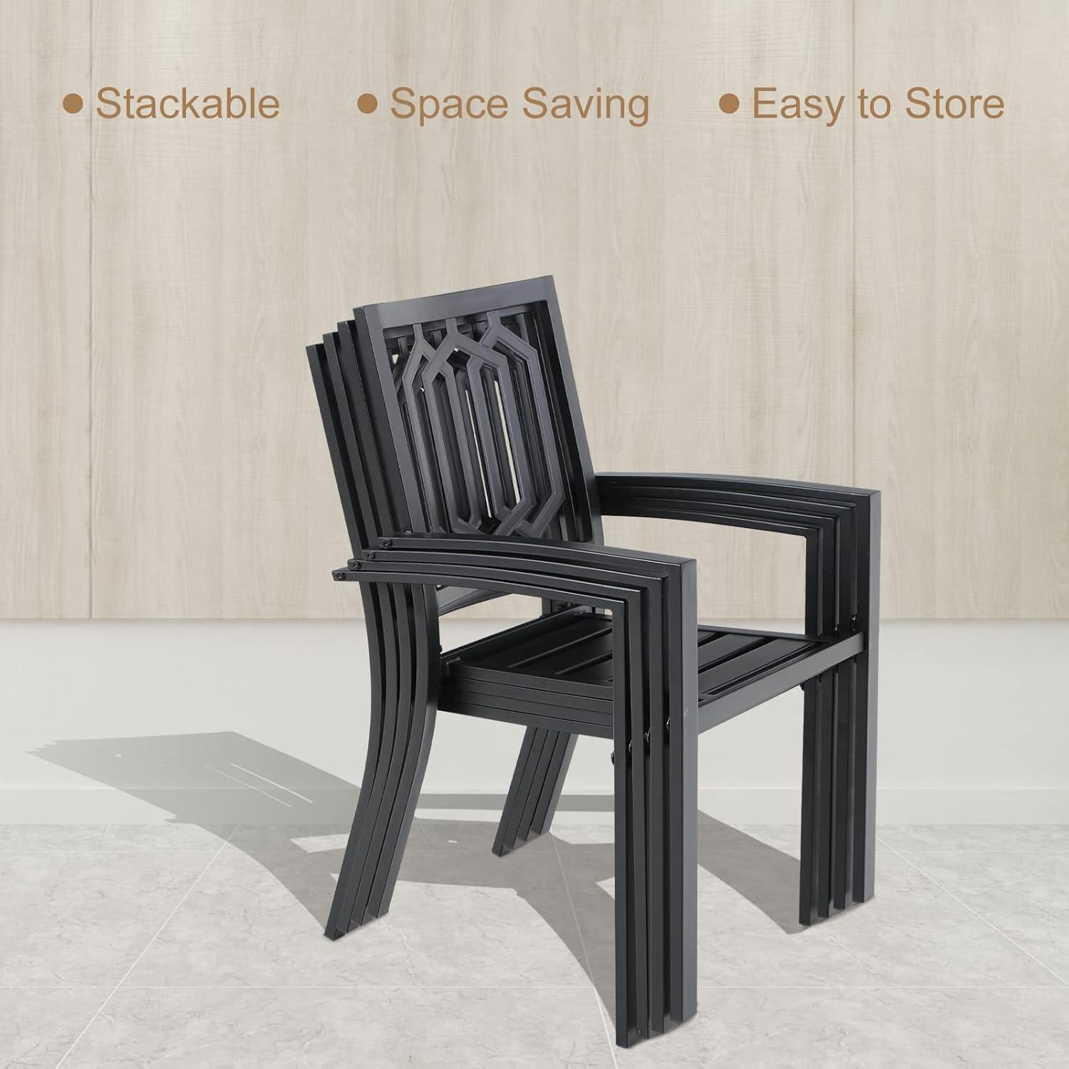 Gartenmöbel Set 4 Personen Metall Gartentisch Stühle Outdoor Bistro