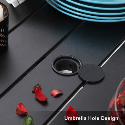 Gartenmöbel Set 4 Personen Gartentisch Stühlen Metall Outdoor Bistro