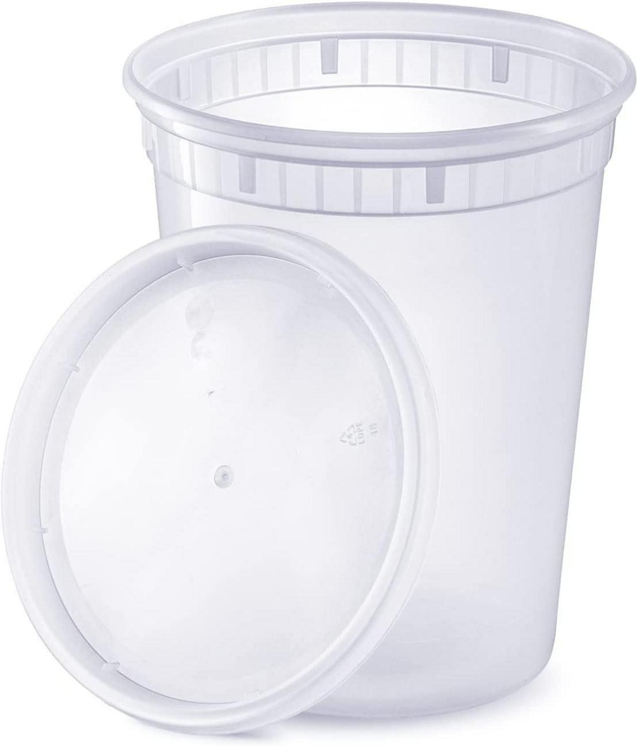 24er Set Kunststoffbehälter mit Deckel 950ml 32oz Auslaufsicher Wiederverwendbar