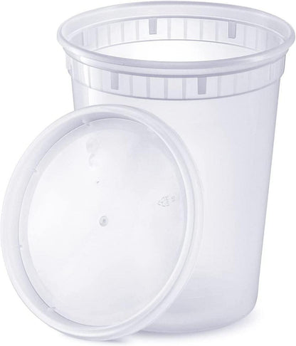24er Set Kunststoffbehälter mit Deckel 950ml 32oz Auslaufsicher Wiederverwendbar