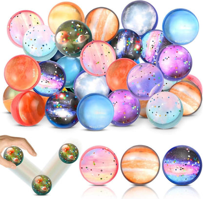 30 Stück Flummies für Kinder Planeten Party Mitgebsel 32mm Springball