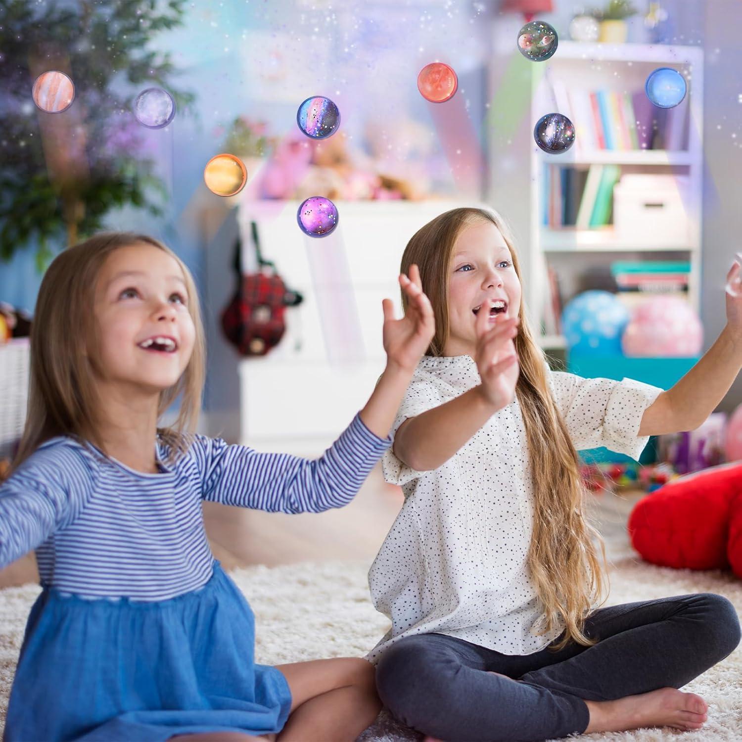 30 Stück Flummies für Kinder Planeten-Gummibälle 32mm für Kindergeburtstag