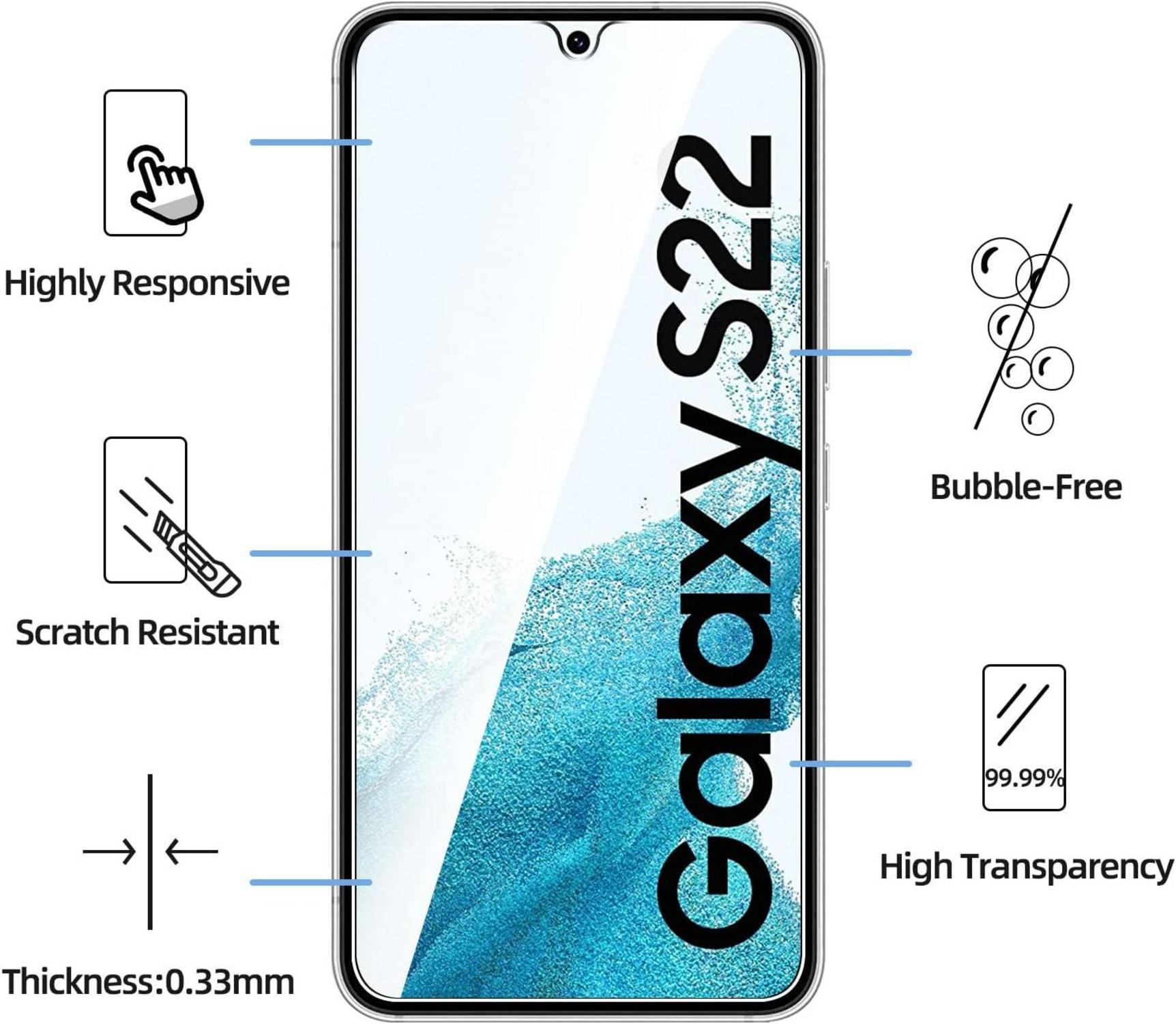 Panzer Glas Samsung Galaxy S22 5G Displayschutz 3er Pack 9H