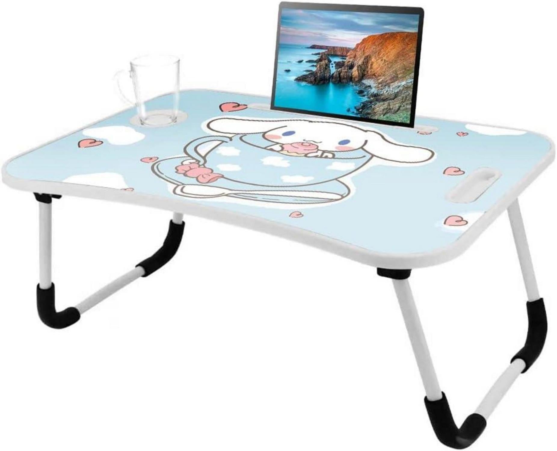 Laptop-Tisch Tragbar mit klappbaren Beinen & Getränkeschlitz