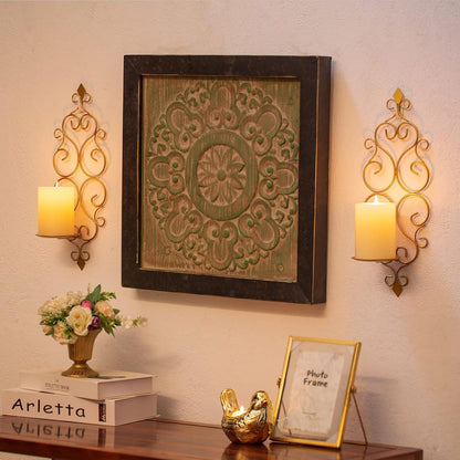 Wandkerzenhalter Gold 2er-Set Wandhalter Metall Vintage