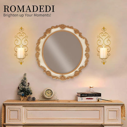 Kerzenhalter Wand Metall Gold Schwarz Roségold Vintage Barock 2er-Set