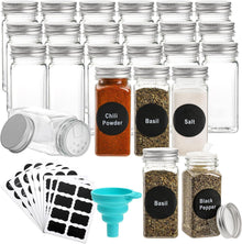 24er Set 120ml quadratische Gewürzgläser luftdicht mit