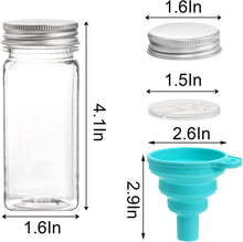 24er Set 120ml Kunststoff Gewürzgläser mit Trichter und