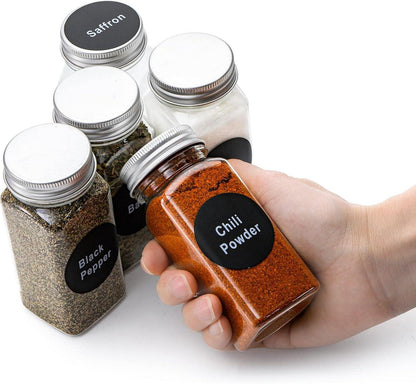 24er Set 120ml quadratische Gewürzgläser luftdicht mit