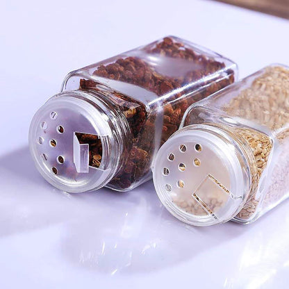 24er Set 120 ml Gewürzgläser quadratisch wiederverwendbar luftdicht