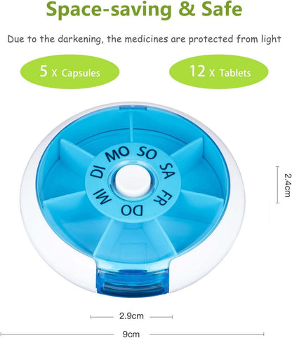 Kafeiya Tragbare 7-Tage Pillendose für Vitamine, Medikamente