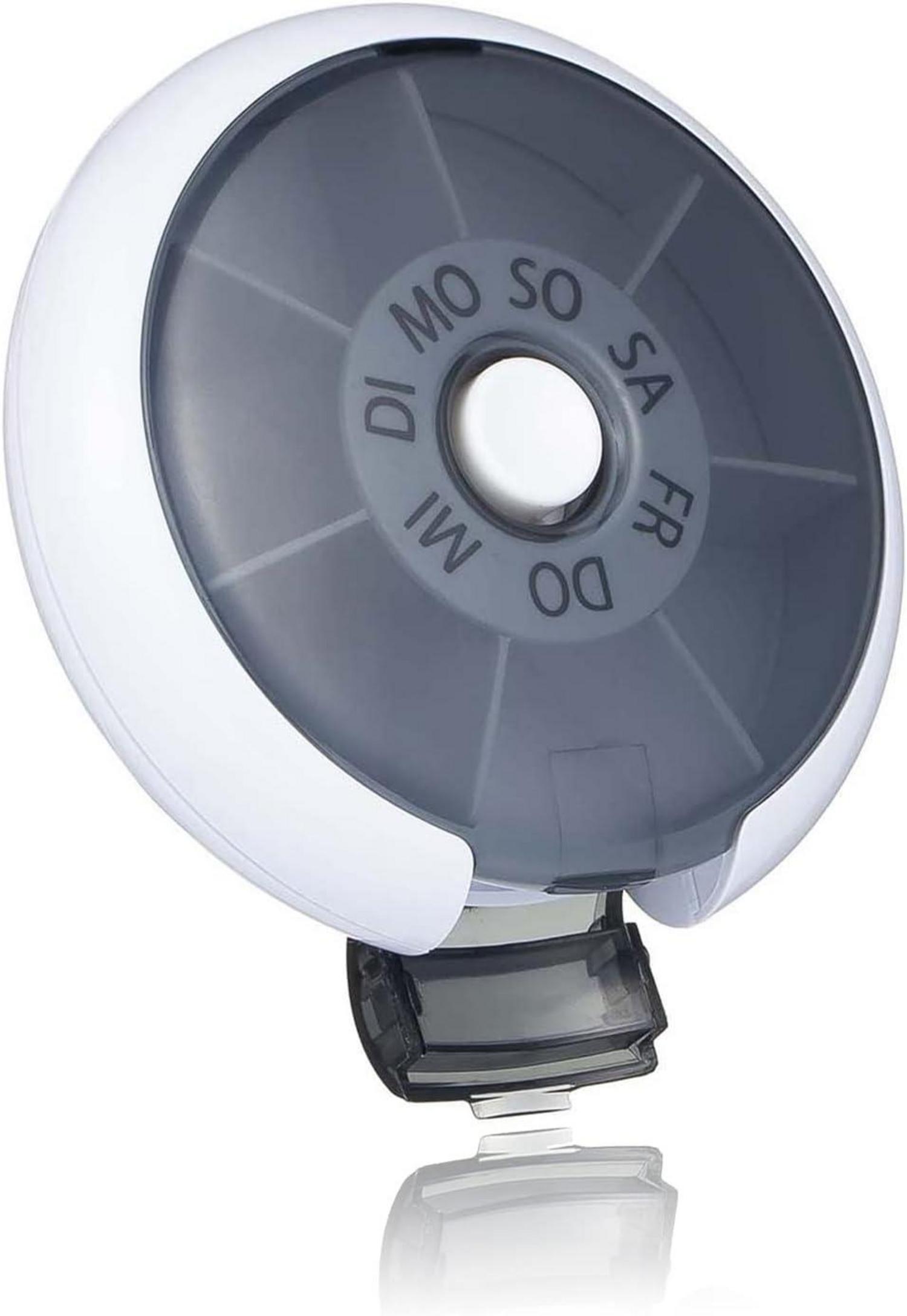 7 Tage Pillendose Tragbare Runde Medikamentenbox Schwarz